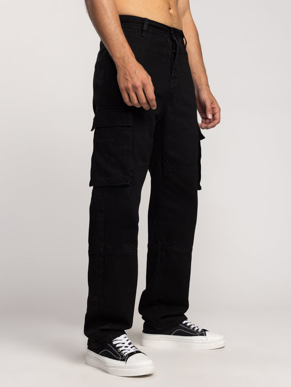 CARGO WOVEN PANTS Black / 48