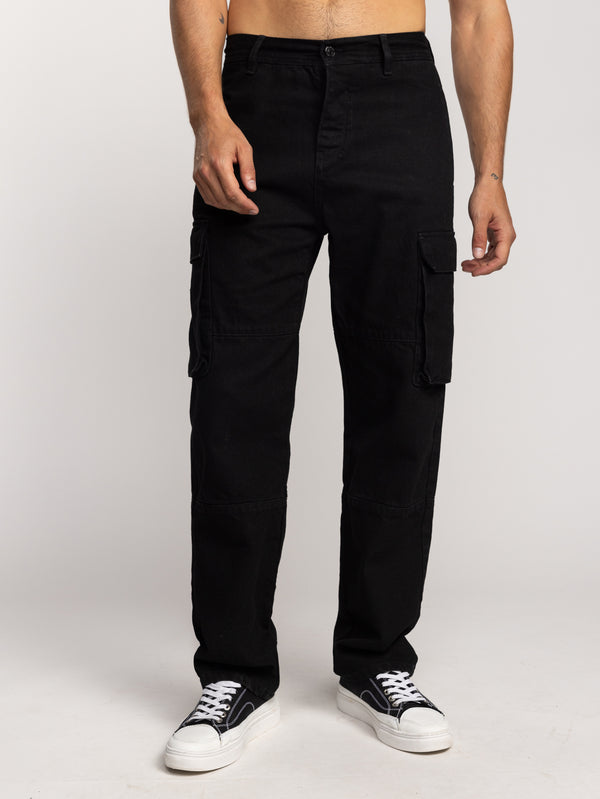 CARGO WOVEN PANTS Black / 48