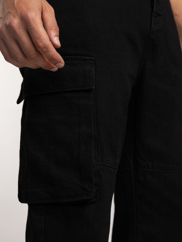 CARGO WOVEN PANTS Black / 48