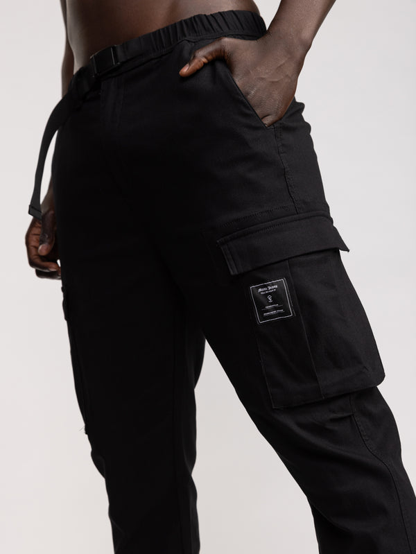 CARGO WOVEN PANTS Black / 48