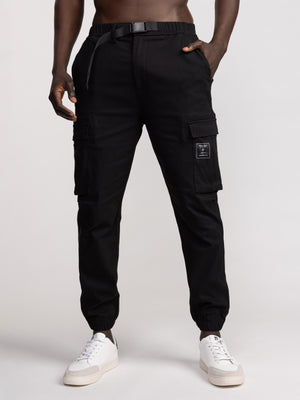 CARGO WOVEN PANTS Black / 48