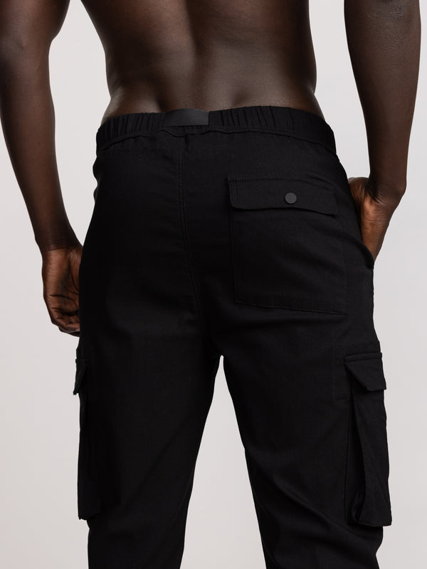 CARGO WOVEN PANTS Black / 48