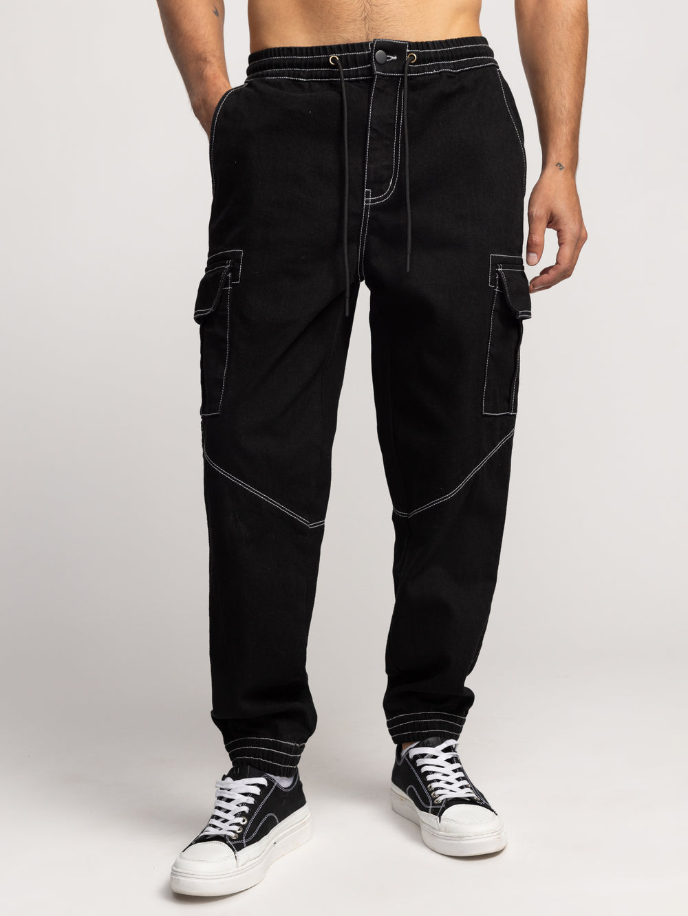 CARGO WOVEN PANTS Black / 46