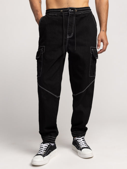 CARGO WOVEN PANTS Black / 46