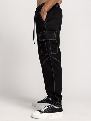 CARGO WOVEN PANTS Black / 46