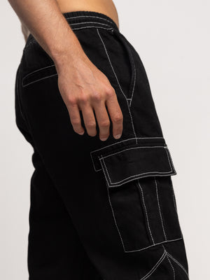 CARGO WOVEN PANTS Black / 46
