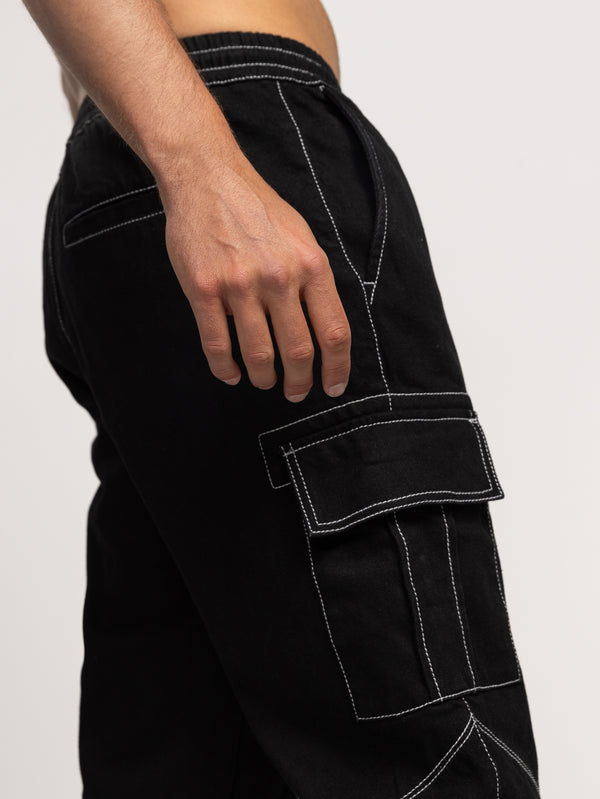 CARGO WOVEN PANTS Black / 46