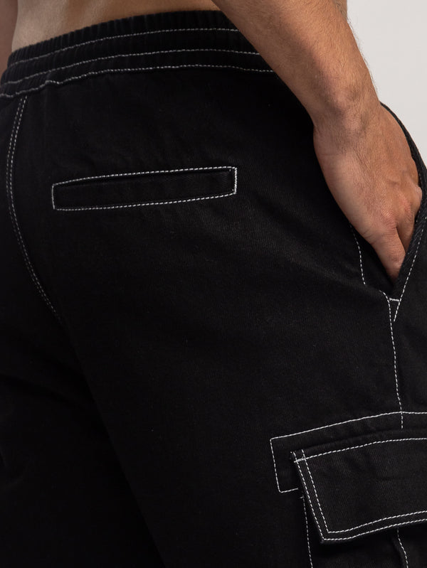 CARGO WOVEN PANTS Black / 46