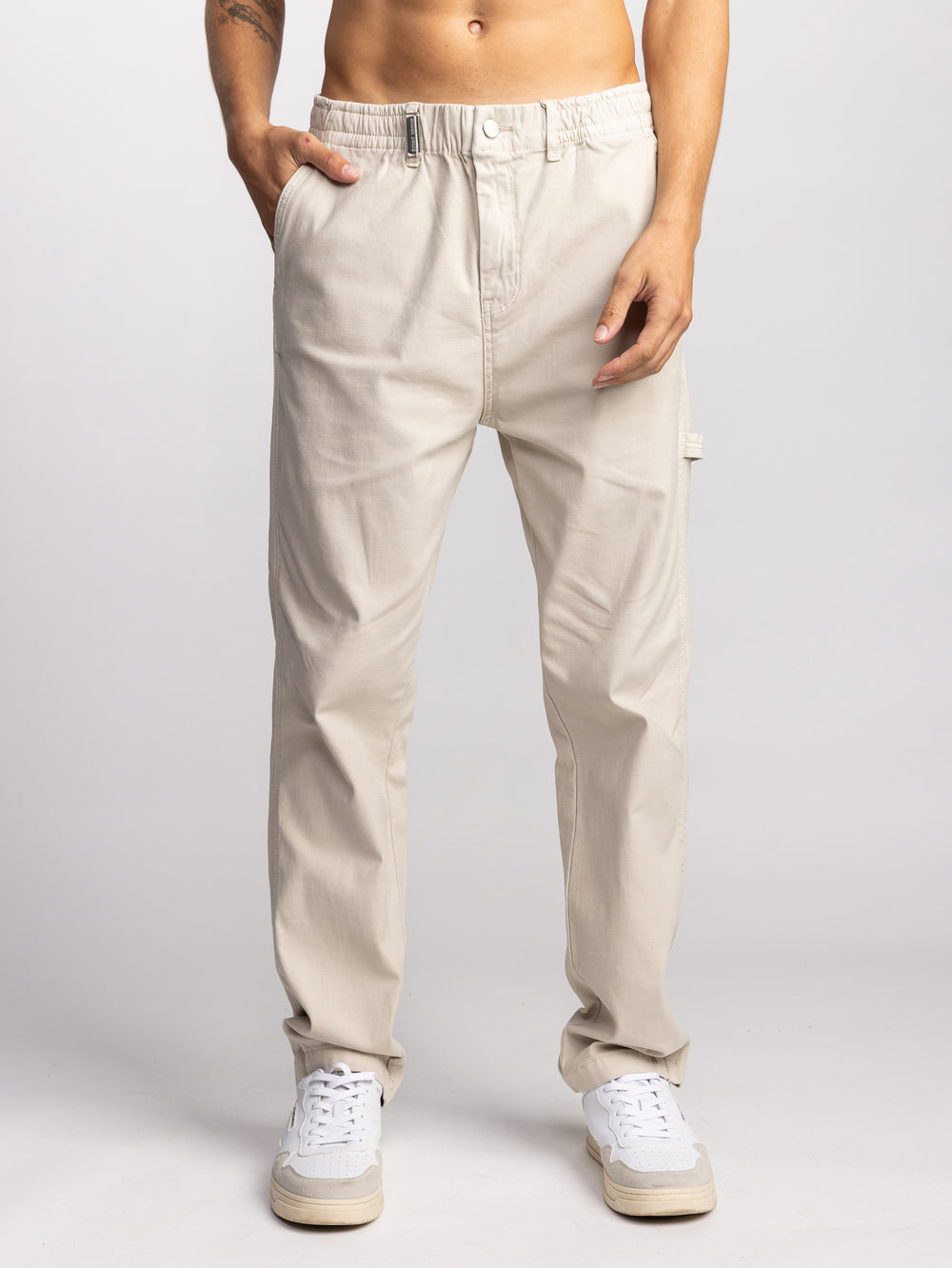 WOVEN PANTS Stone / 46