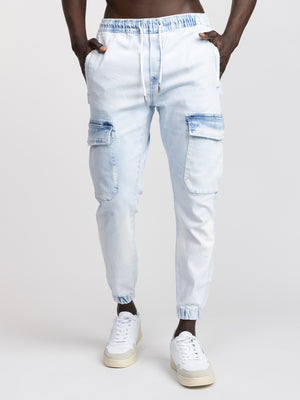 CARGO WOVEN PANTS Light Blue / 48