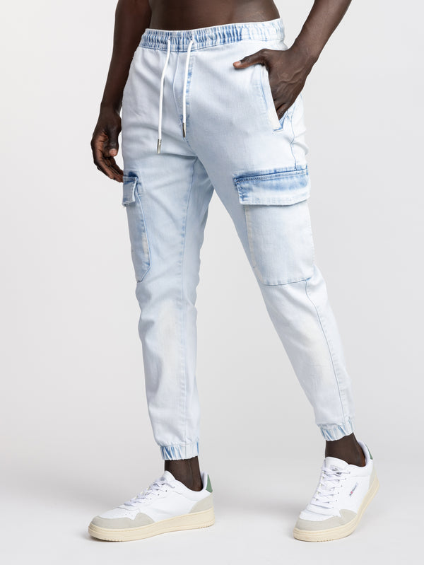 CARGO WOVEN PANTS Light Blue / 48