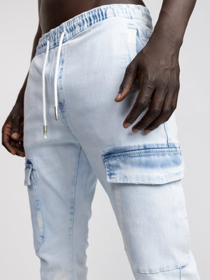 CARGO WOVEN PANTS Light Blue / 48