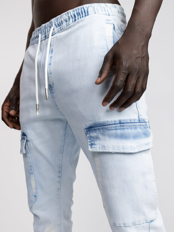 CARGO WOVEN PANTS Light Blue / 48