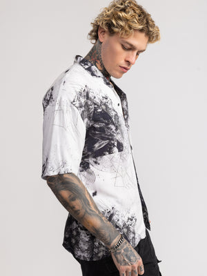 SHORT BUTTONNED SHIRTS Black / White / XXL