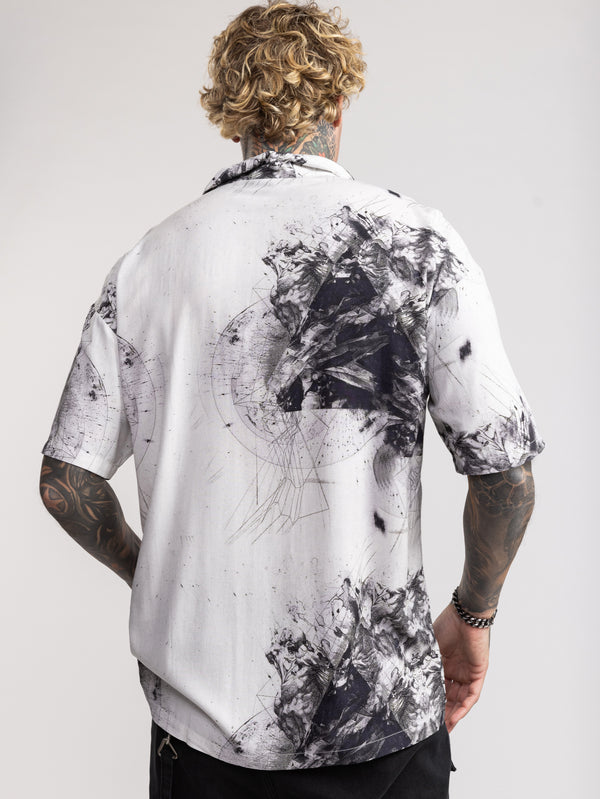 SHORT BUTTONNED SHIRTS Black / White / XXL