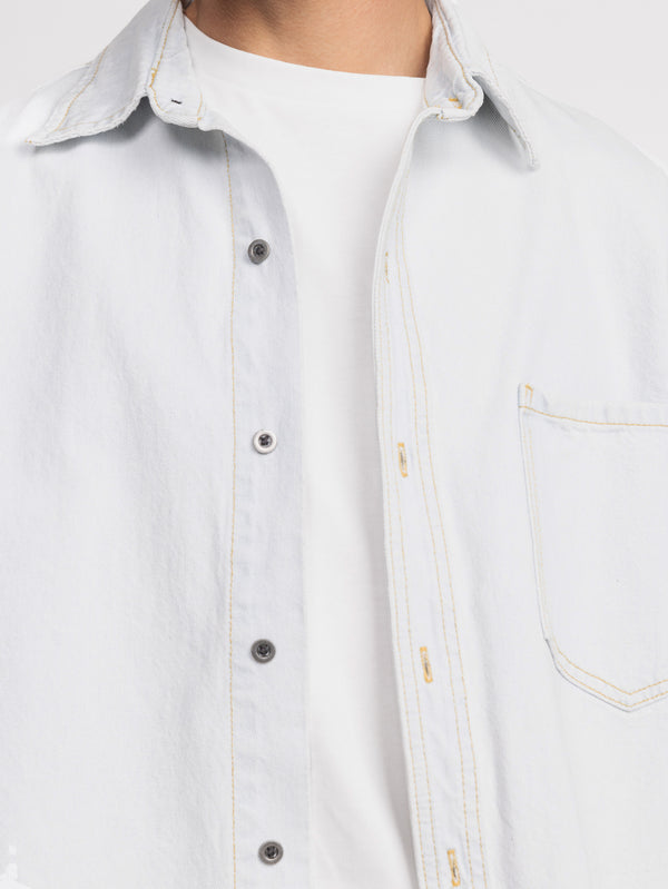 SHORT BUTTONNED SHIRTS Light Blue / XXL