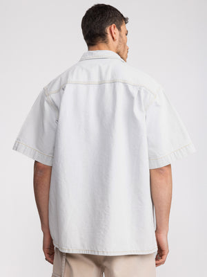 SHORT BUTTONNED SHIRTS Light Blue / XXL