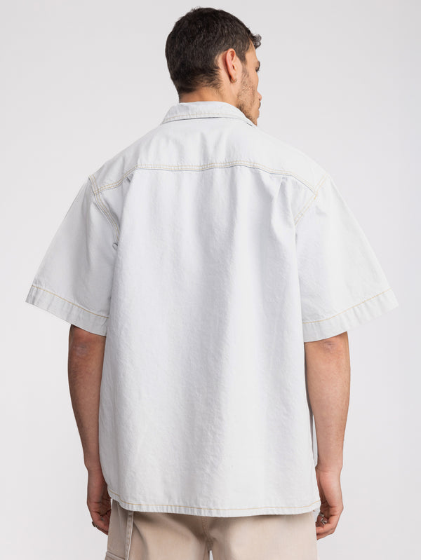 SHORT BUTTONNED SHIRTS Light Blue / XXL