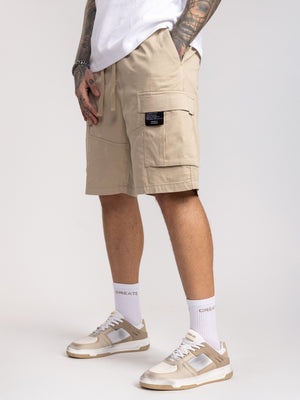 CARGO WOVEN BERMUDA Beige / 48
