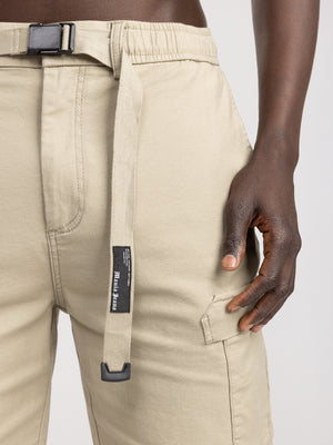 CARGO WOVEN BERMUDA Khaki / 48