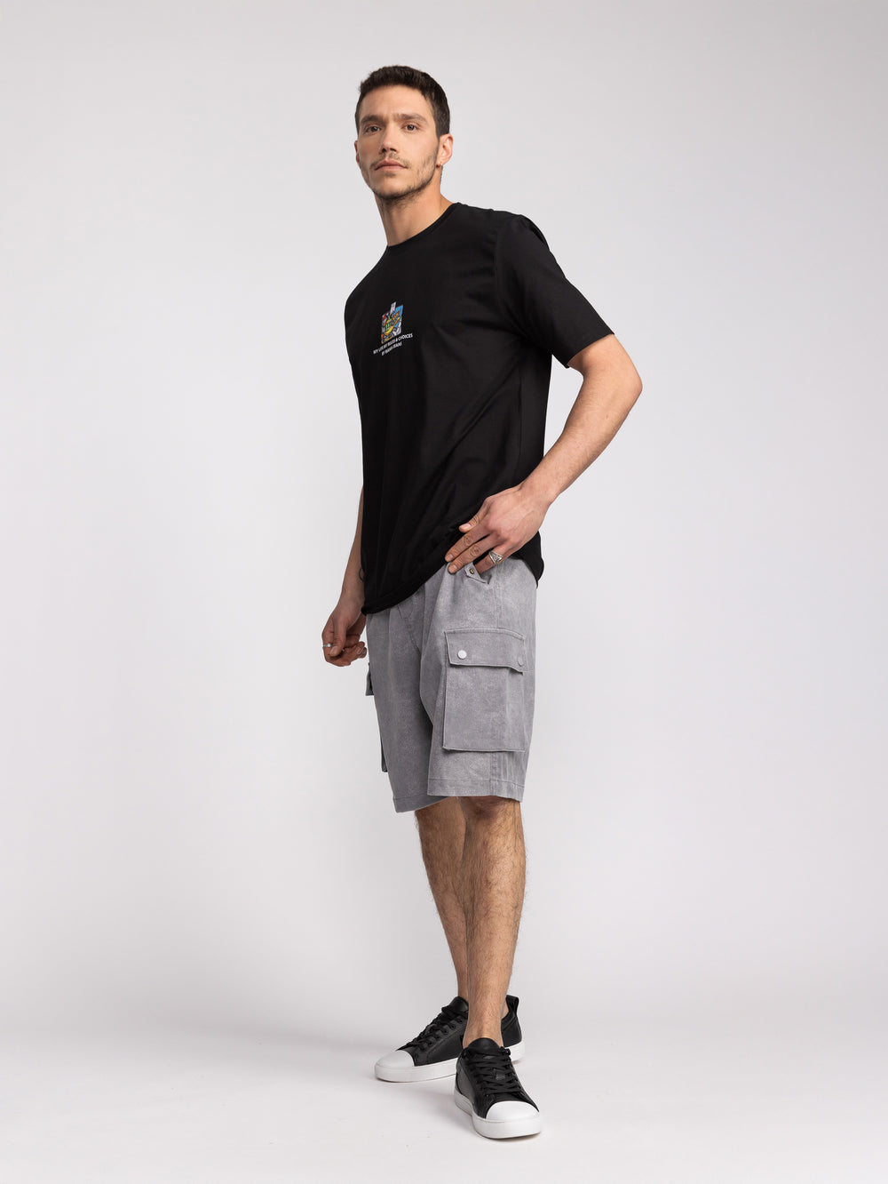 CARGO WOVEN BERMUDA Gray / 48
