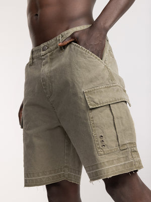 CARGO WOVEN BERMUDA Khaki / 48