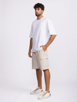 CARGO WOVEN BERMUDA Stone / 48