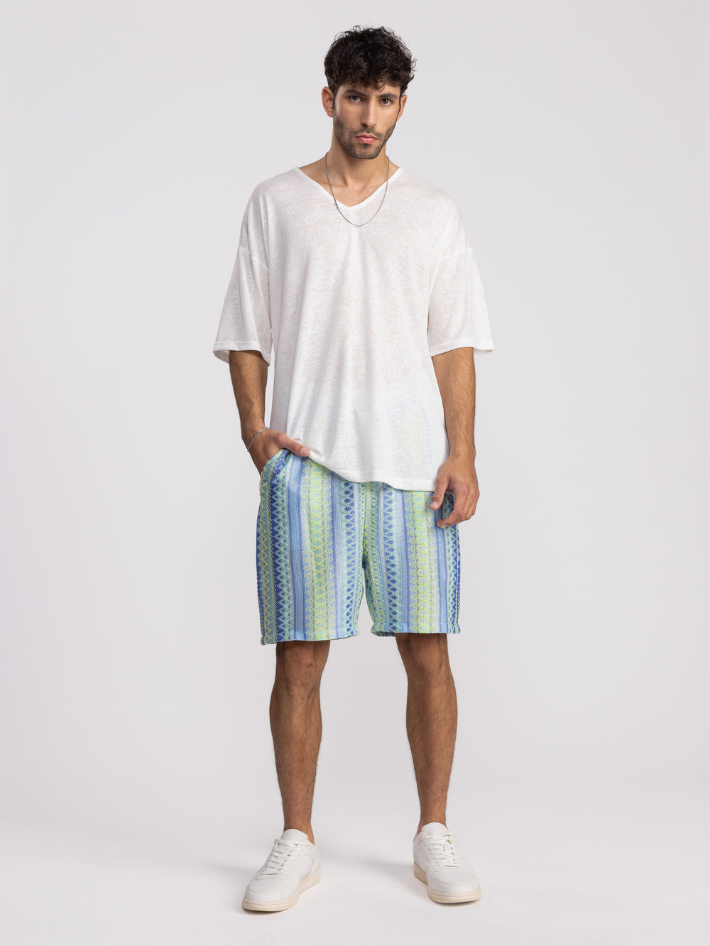 WOVEN BERMUDA Turquoise / XS