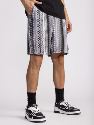 WOVEN BERMUDA Black / White / XS