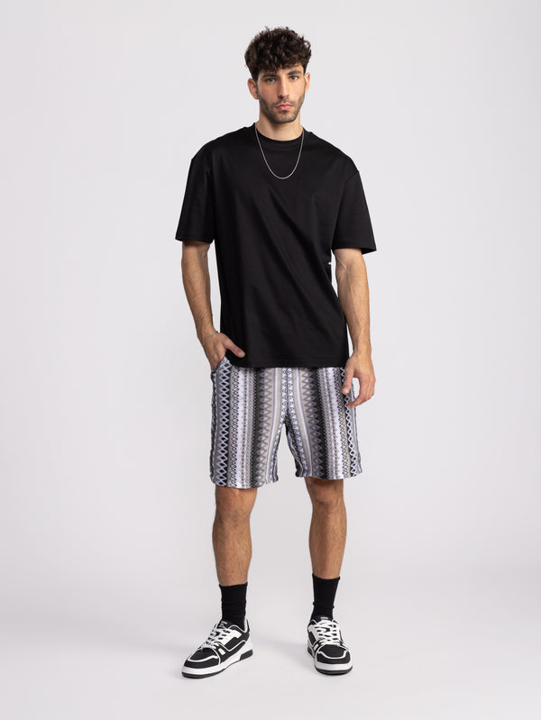 WOVEN BERMUDA Black / White / XS