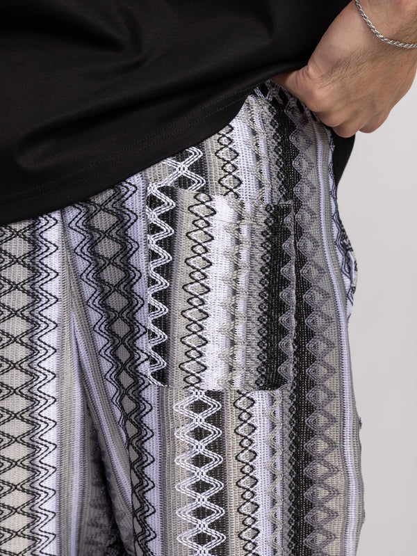 WOVEN BERMUDA Black / White / XS