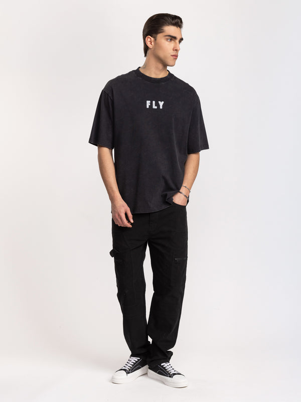 T-SHIRT OVER SIZE Scrubbed Black / XXS