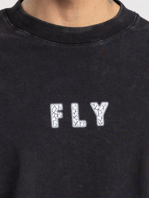 T-SHIRT OVER SIZE Scrubbed Black / XXS