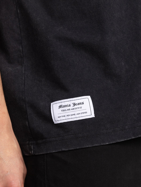 T-SHIRT OVER SIZE Scrubbed Black / XXS