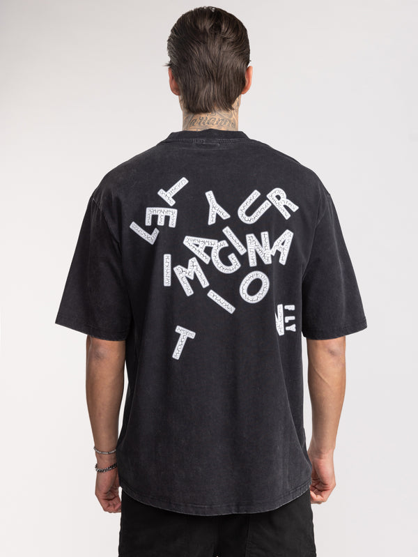 T-SHIRT OVER SIZE Scrubbed Black / XXS