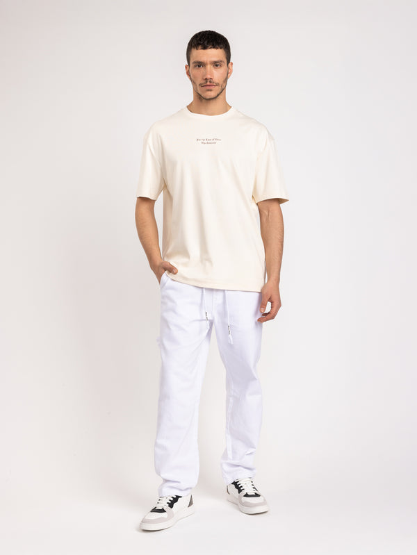 T-SHIRT OVER SIZE Cream / XXS