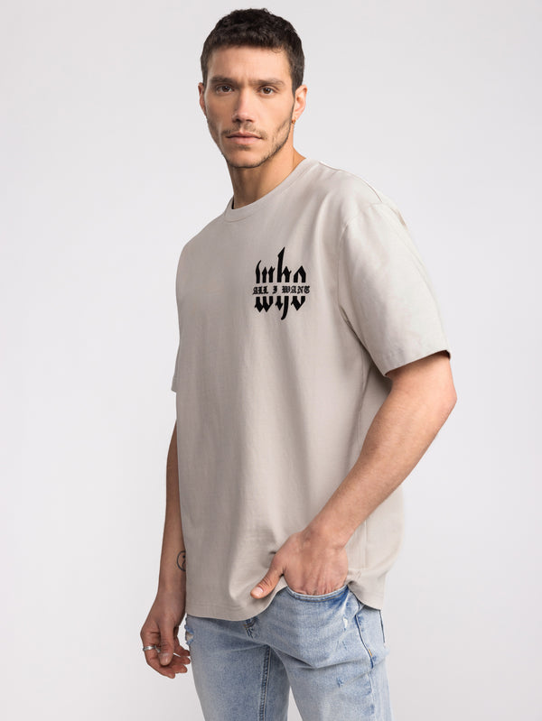 T-SHIRT OVER SIZE Stone / XXS