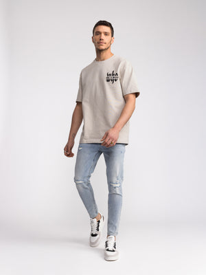 T-SHIRT OVER SIZE Stone / XXS