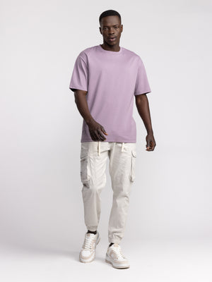 T-SHIRT OVER SIZE Light Smoky Purple / XXS