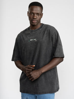 T-SHIRT OVER SIZE Scrubbed Black / XXS