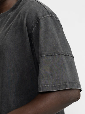 T-SHIRT OVER SIZE Scrubbed Black / XXS