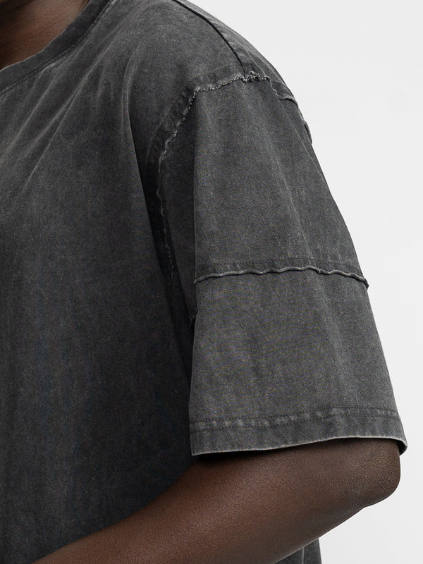 T-SHIRT OVER SIZE Scrubbed Black / XXS
