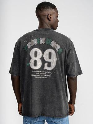 T-SHIRT OVER SIZE Scrubbed Black / XXS