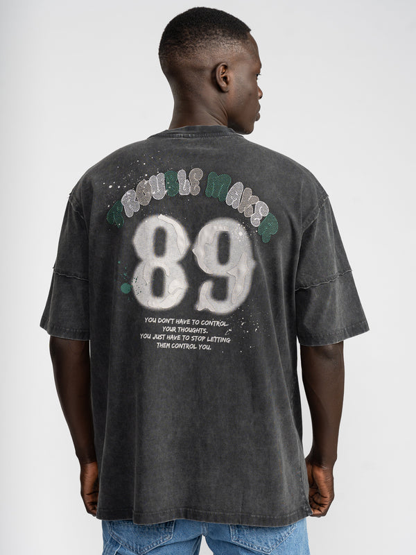 T-SHIRT OVER SIZE Scrubbed Black / XXS
