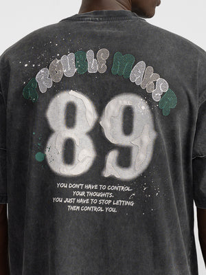 T-SHIRT OVER SIZE Scrubbed Black / XXS