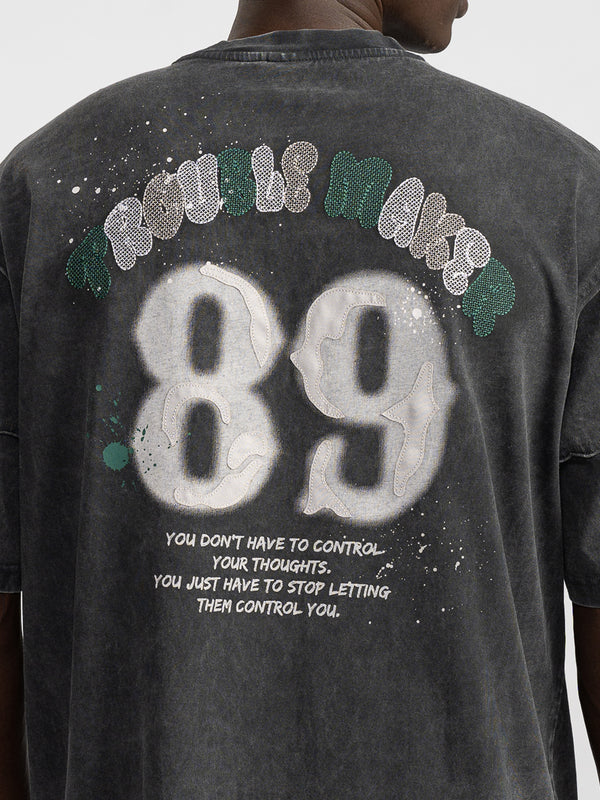 T-SHIRT OVER SIZE Scrubbed Black / XXS