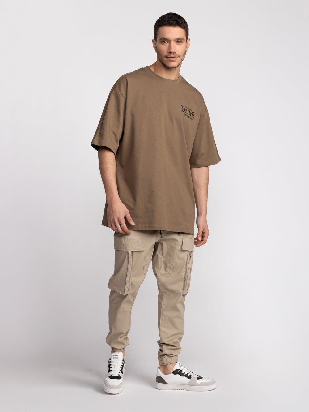 T-SHIRT OVER SIZE Cream / XXS