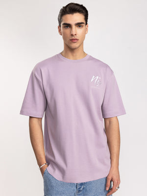 T-SHIRT OVER SIZE Lilac / XXS