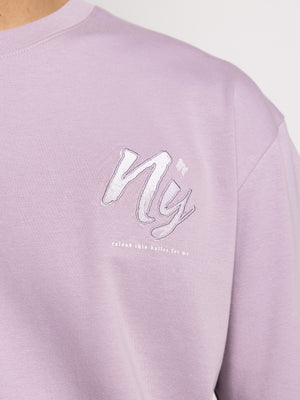 T-SHIRT OVER SIZE Lilac / XXS