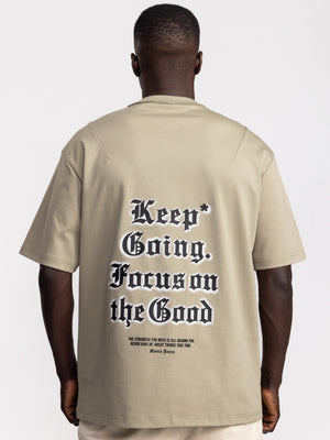 T-SHIRT OVER SIZE Khaki / XXS